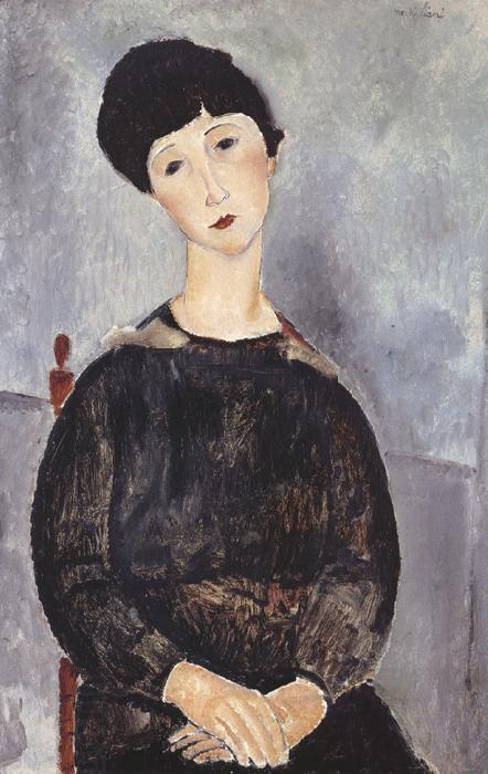 Amedeo Modigliani Young Seated Gil with Brown Hair (mk39) oil painting picture